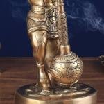 Pure Brass Bahubali Hanuman Statue | 14" x 7" x 6" (35.6 x 17.8 x 15.2 cm) | 6.58 kg Mighty Divine Form | Premium Sacred Art | Temple Grade